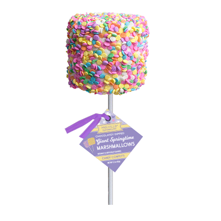 Giant Marshmallow Pops - Spring Confetti White Chocolatey-Dipped