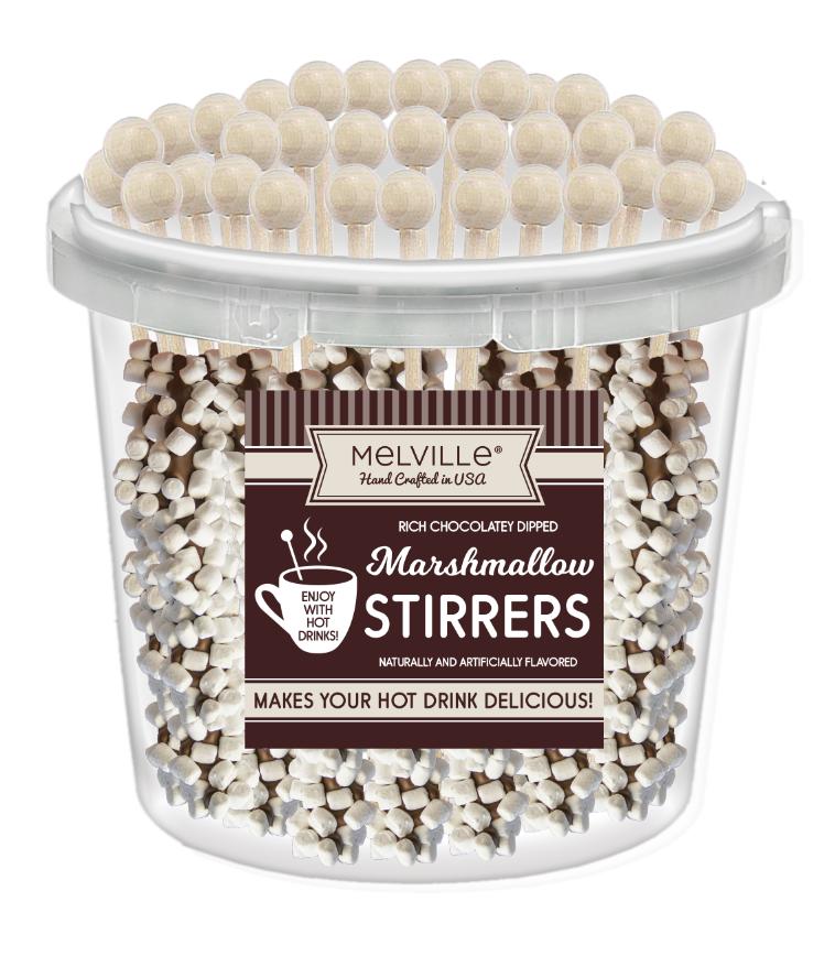 Mini Marshmallow Stirrers - Milk Chocolatey Dipped