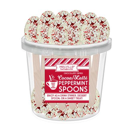 Peppermint White Chocolatey Dipped Spoons