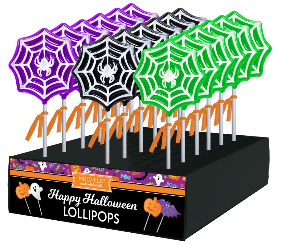 Frosted Spiderweb Lollipops - Assorted
