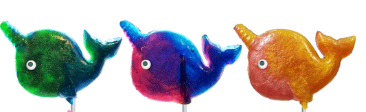 Glitter Swirl Narwhal Lollipops - Assorted