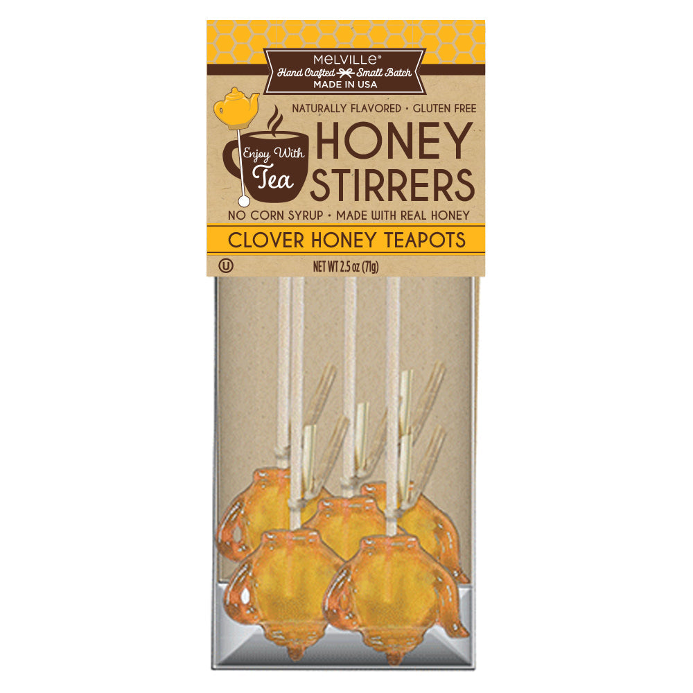 Honey Dippers & Stirrers - 5ct Gusset Bag - Teapot Clover