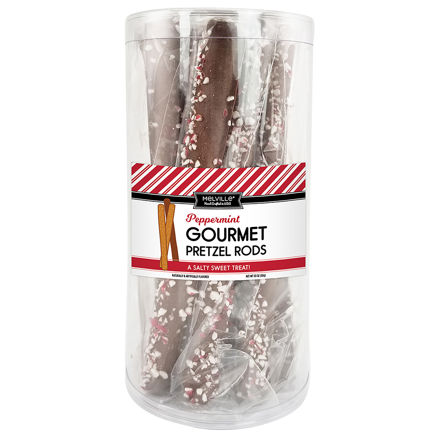 Chocolatey Dipped Pretzel Rods - Peppermint