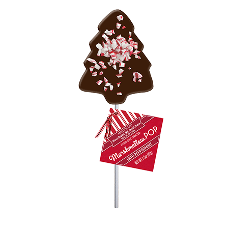 Peppermint & Dark Chocolatey-Dipped Marshmallow Tree Pops - 18 pack