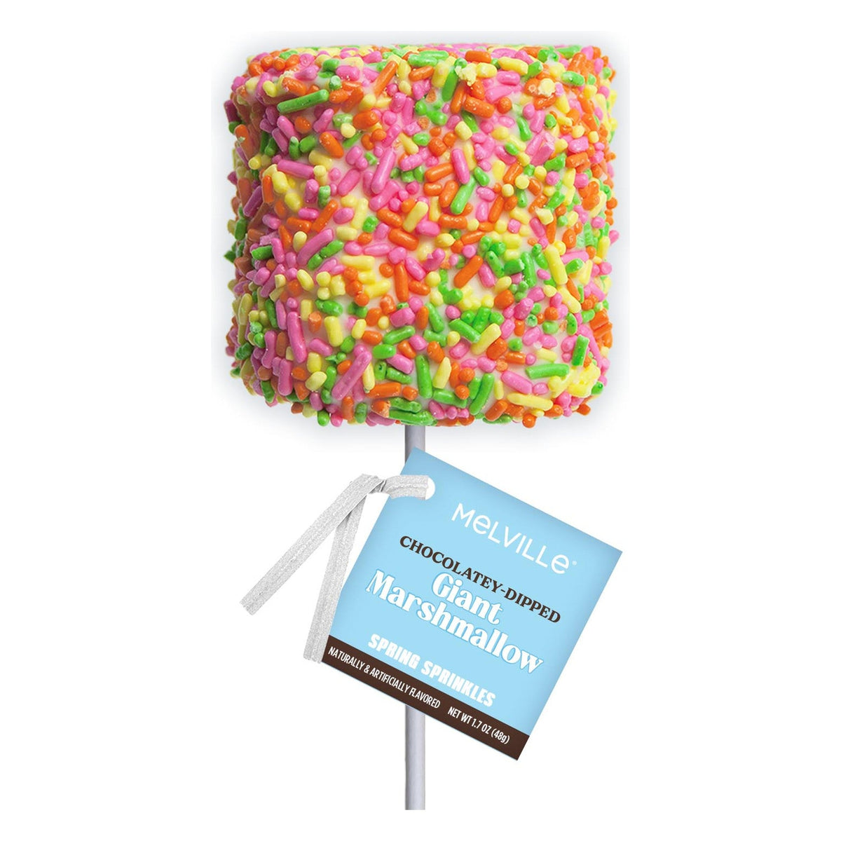 Giant Marshmallow Pops - Spring Sprinkle White Chocolatey-Coated - Bulk
