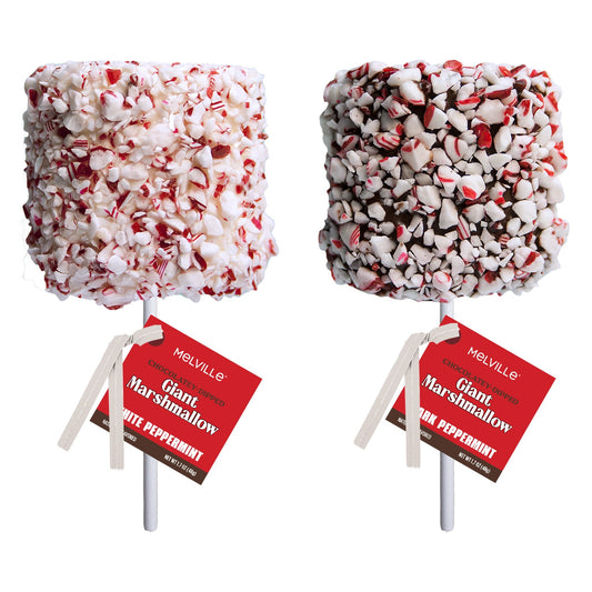 Giant Marshmallow Pops - Peppermint & Chocolatey Coating - Bulk / Assorted White & Dark Chocolate