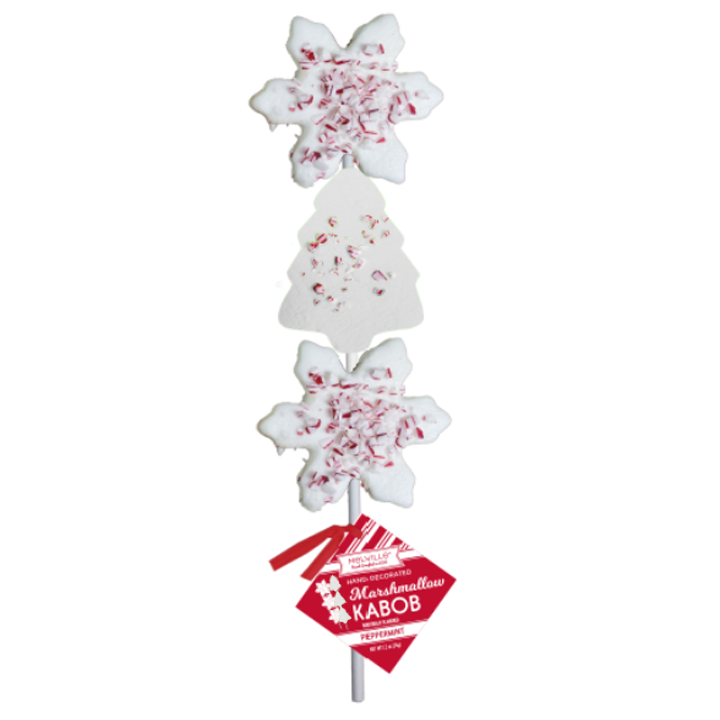 Peppermint Snowflake & Tree Marshmallow Kabobs