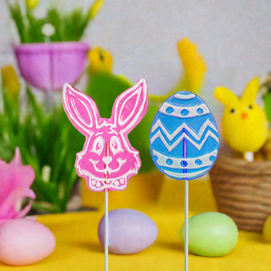 Frosted Egg & Bunny Lollipops - Assorted