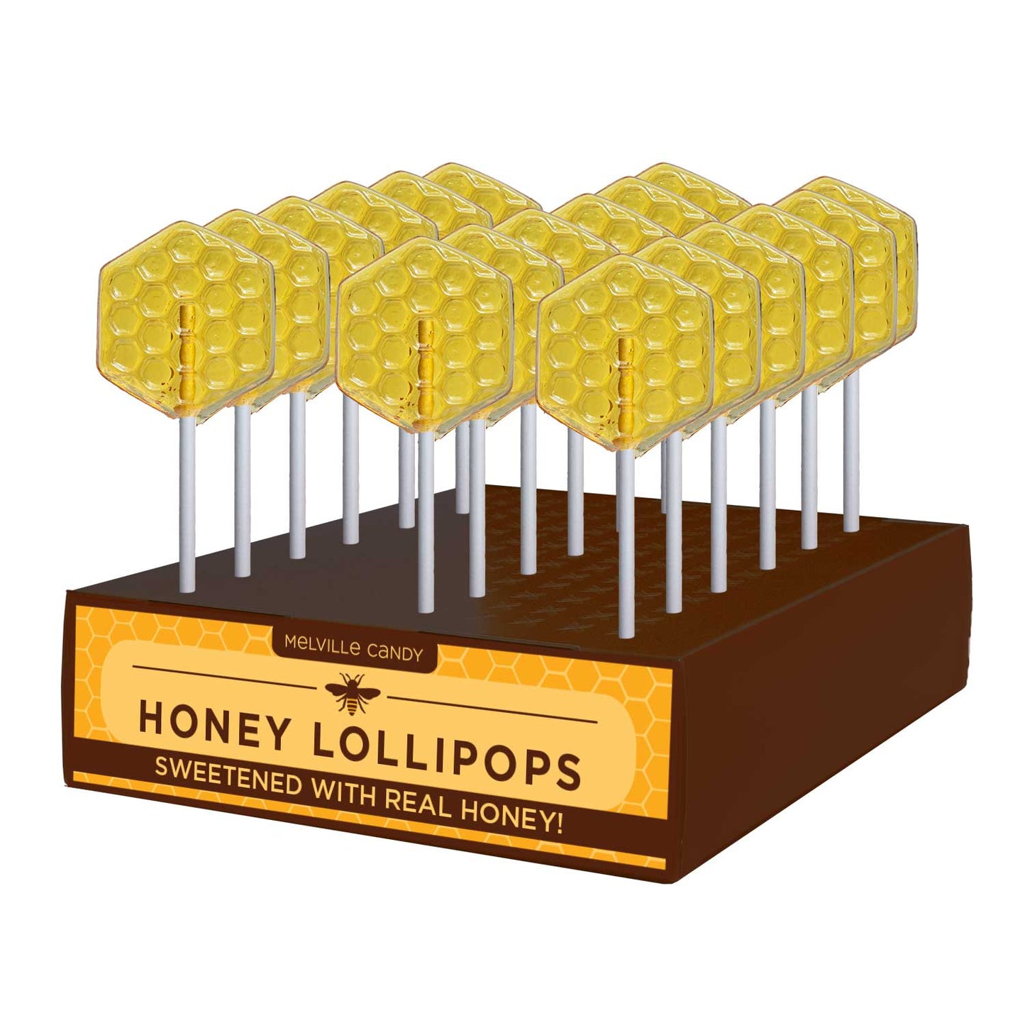 Honey Dippers & Stirrers - 24ct Display Stand - Honeycomb