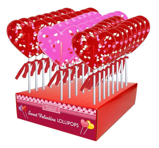 Confetti Heart Lollipops - Assorted