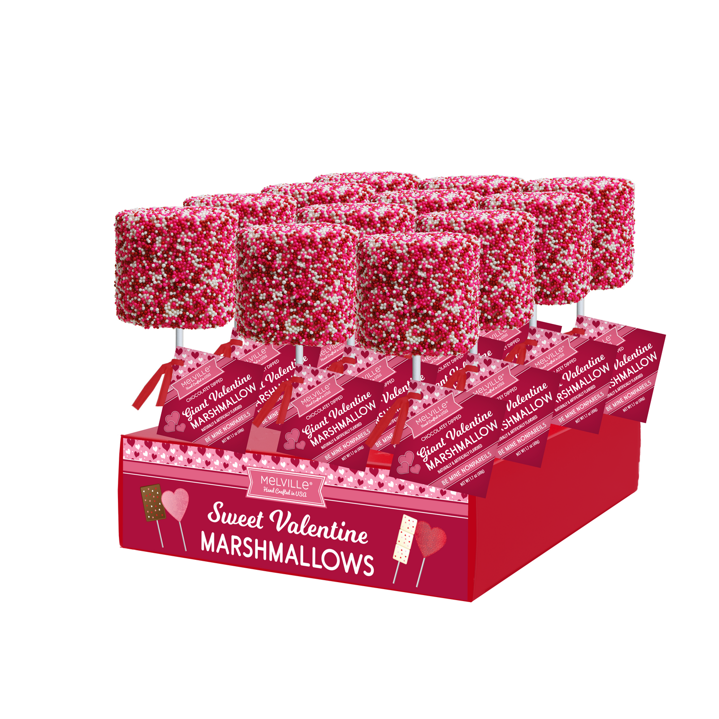 Giant Marshmallow Pops - Nonpareils White Chocolatey Coating