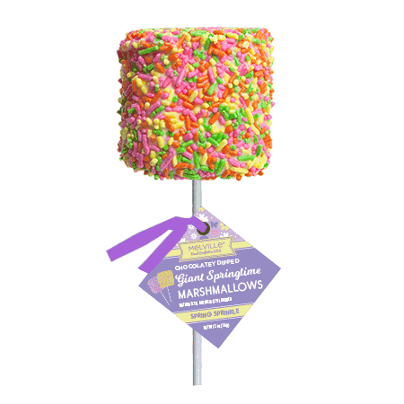 Giant Marshmallow Pops - Spring Sprinkle White Chocolatey Coated