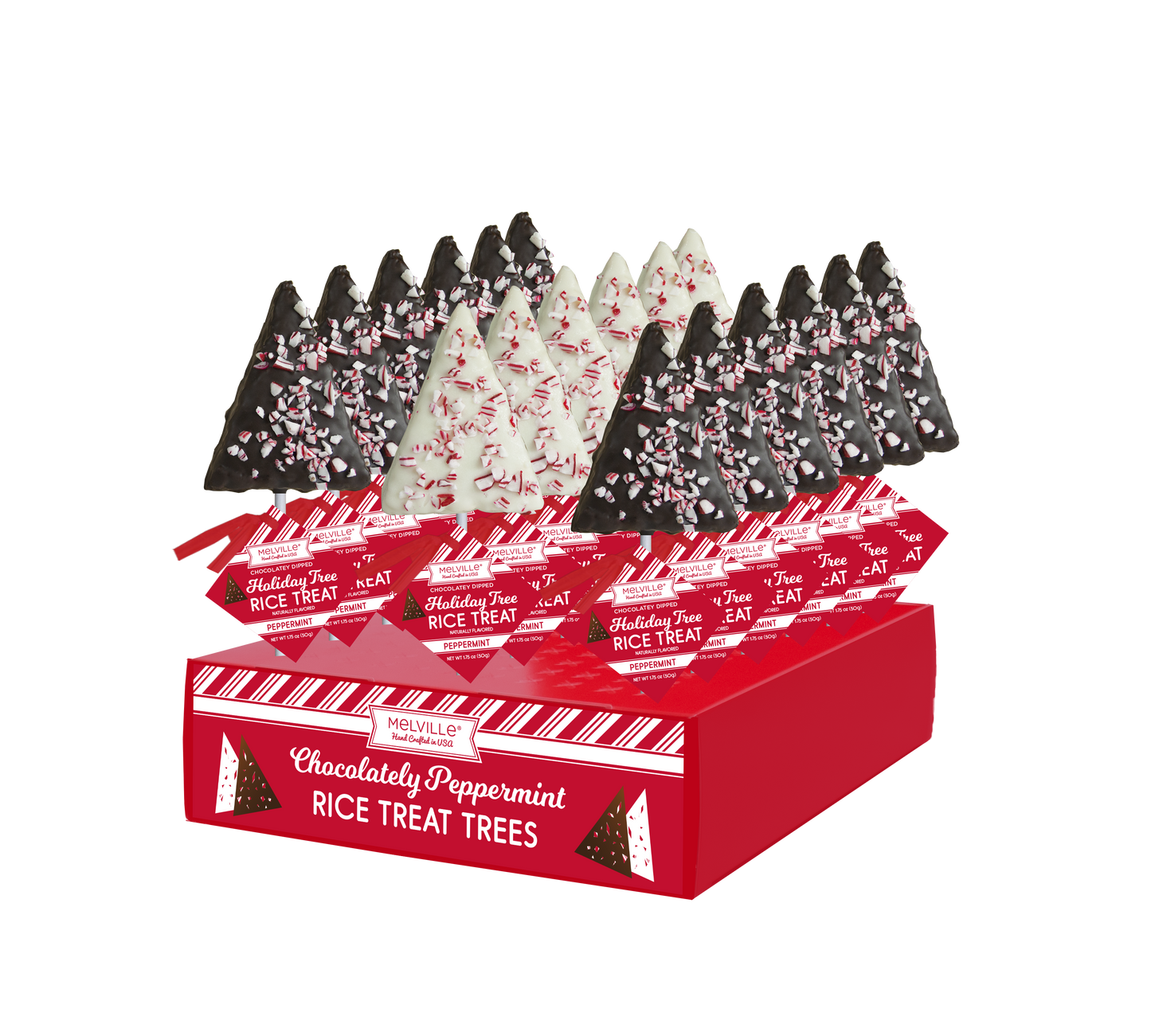 Peppermint Cereal Treat Trees - White & Dark Chocolatey Coated