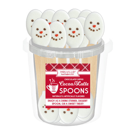 Snowman Face White Chocolatey Spoons