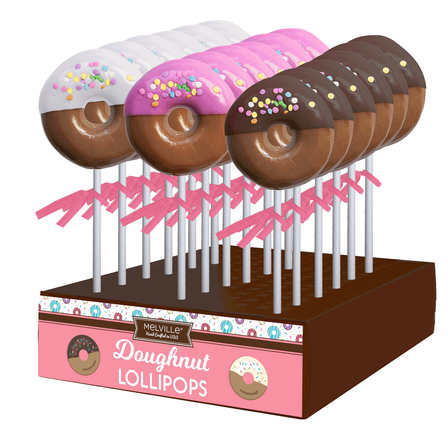 Dipped Confetti Doughnut Lollipops