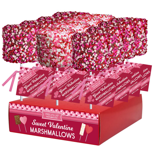 Giant Marshmallow Pops - Confetti White & Milk Chocolatey dip