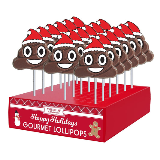 Holiday Poop Emoji Lollipops