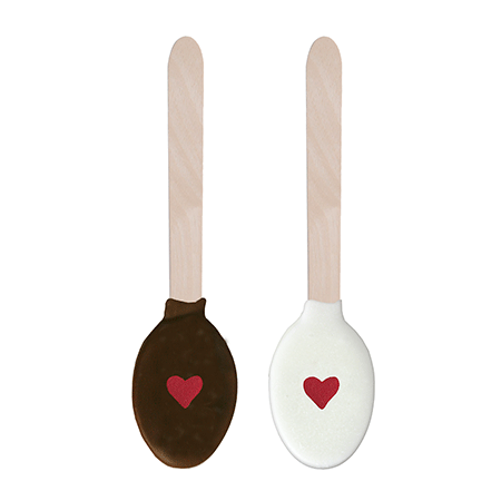 Valentine's Heart Chocolatey-Dipped Spoons - Heart