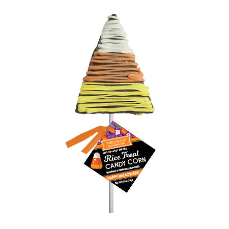 Candy Corn Drizzle Rice Treat Pops