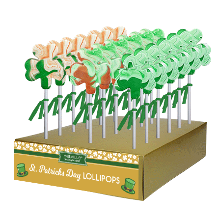 Glitter Swirl Shamrock Lollipops - Assorted