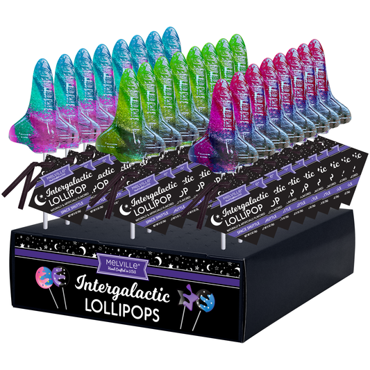 Glitter Swirl Galaxy Space Shuttle Lollipops - Assorted
