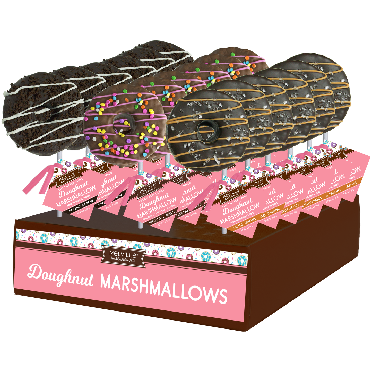 Chocolatey Dipped Donut Marshmallow Pops - Assorted