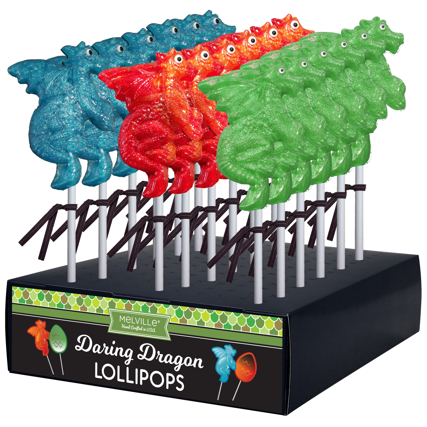 Dragon Glitter Lollipops - Assorted