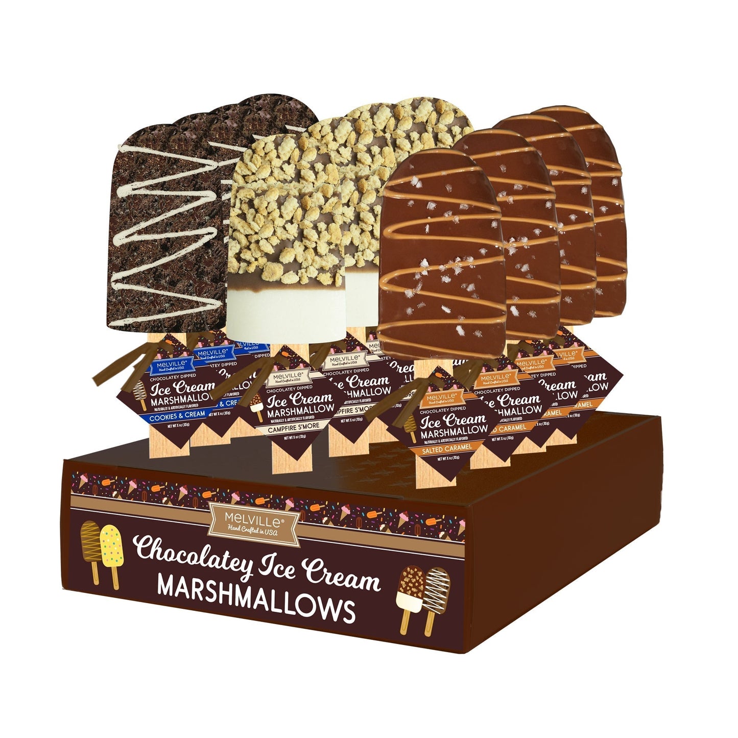 Chocolatey Coated Marshmallow Ice Cream Pops - Assorted