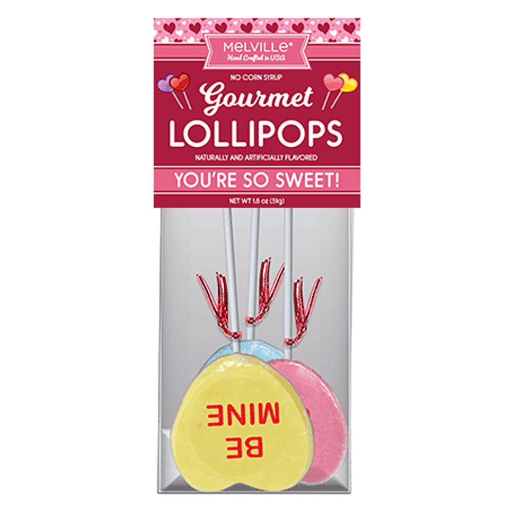 Conversation Heart Lollipops - Assorted