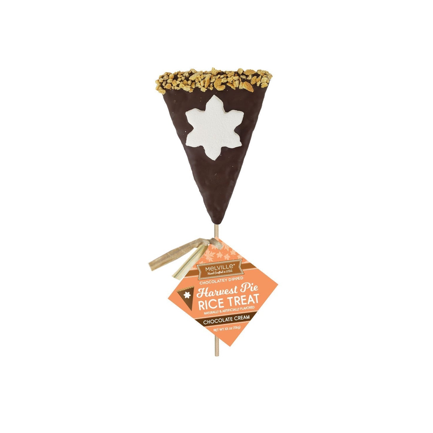 Rice Treat Pie Pops, Pumpkin & Chocolatey Cream