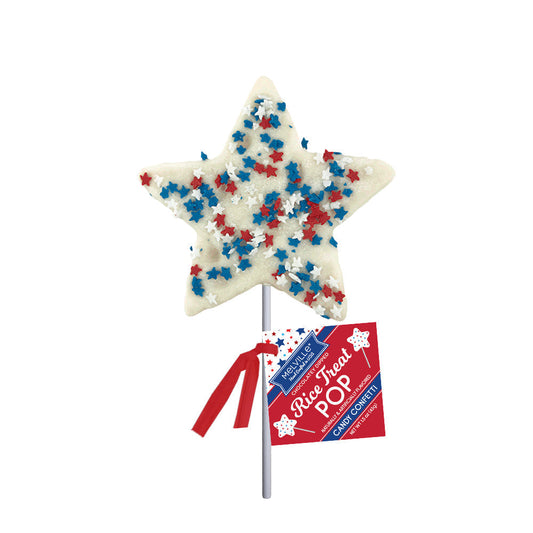 Rice Treat Pops with Patriotic Star Confetti