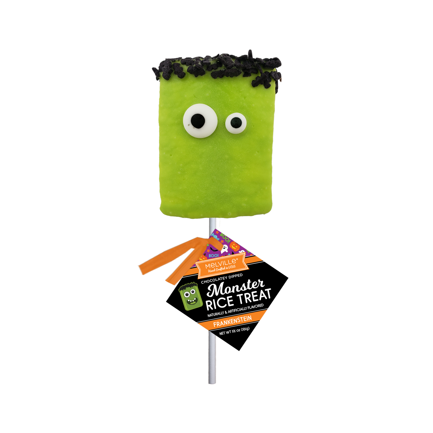 Rice Cereal Treat Pops - Frankenstein Monster
