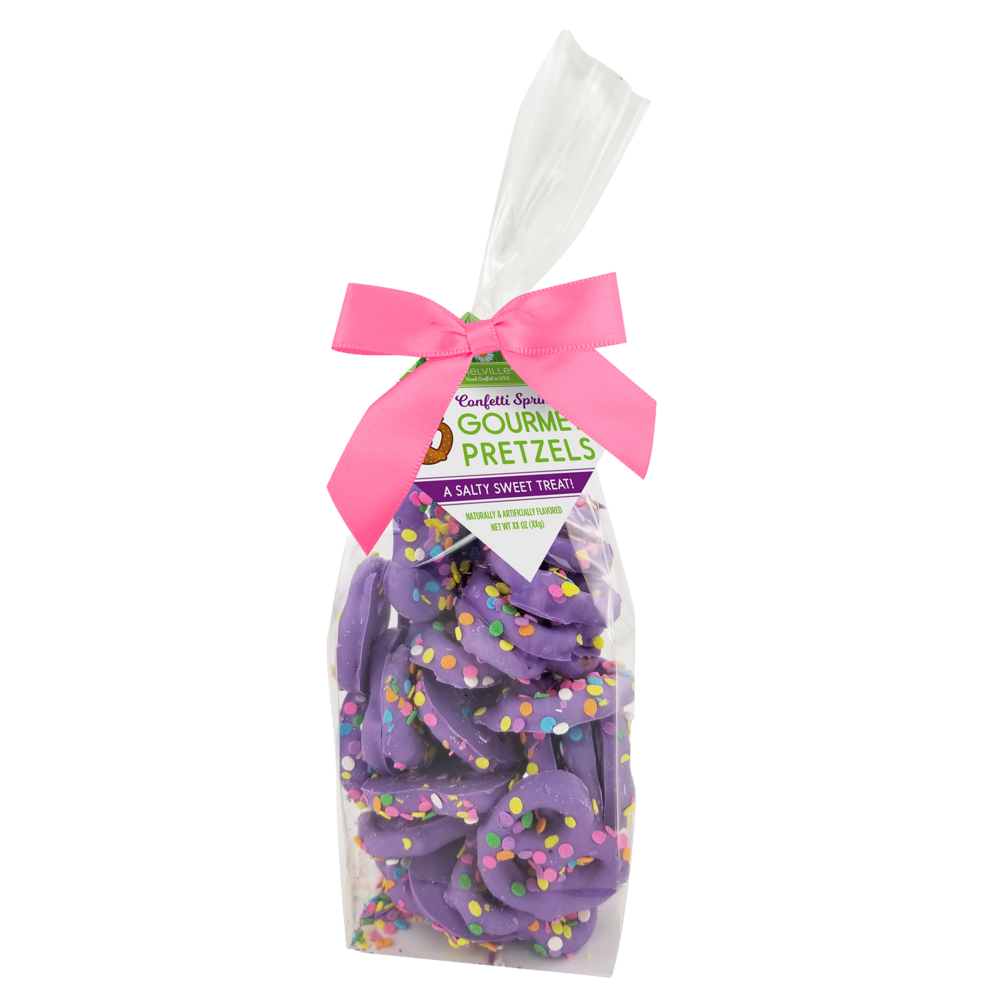 Chocolatey Dipped Pretzels - Pastel Rainbow Confetti