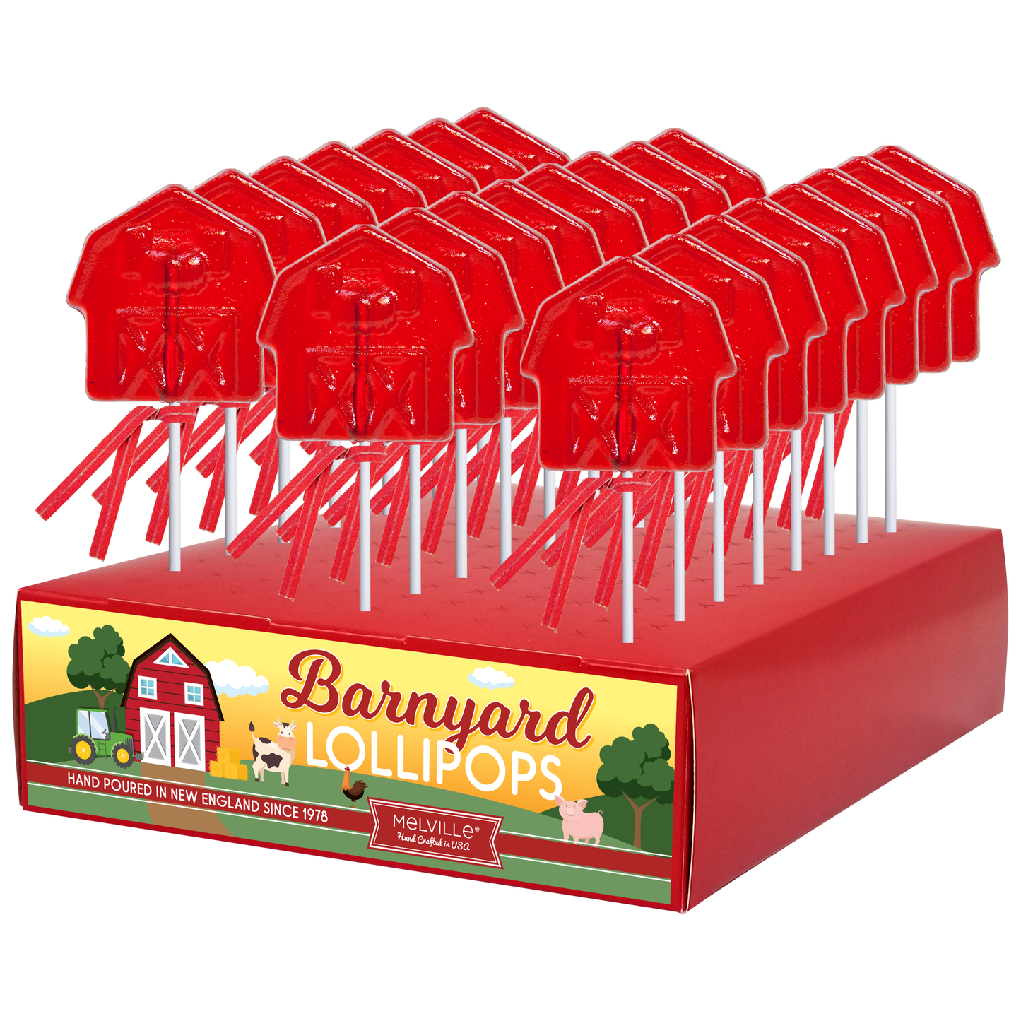 Red Barnyard Lollipops