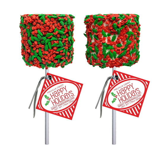 Giant Marshmallow Pops - Holiday Holly Confetti