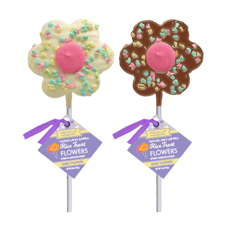 Pastel Confetti Flower Rice Treat Pops - Assorted