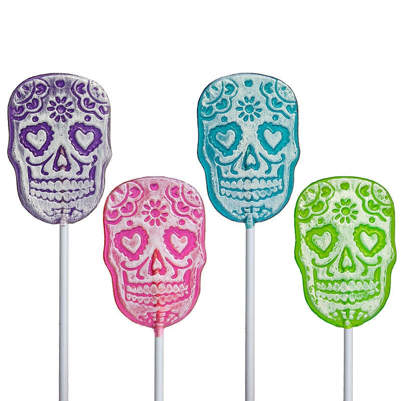 Frosted Sugar Skull Lollipops - Assorted