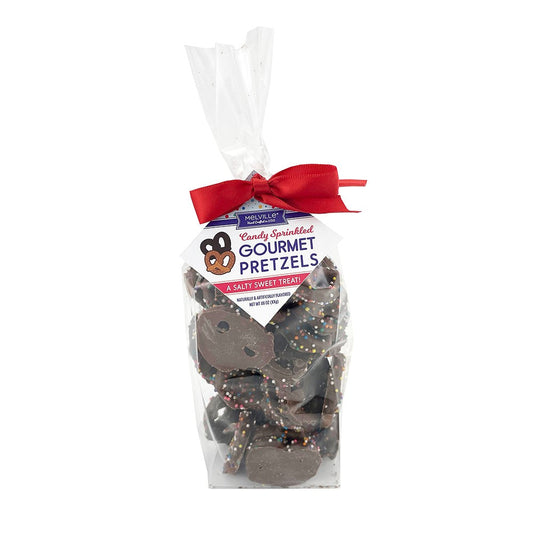 Chocolatey Dipped Pretzels - Rainbow Sprinkles
