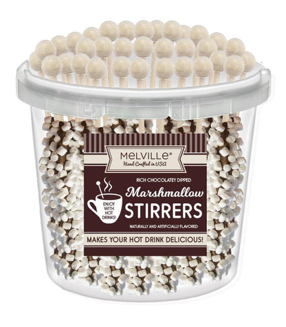 Mini Marshmallow Stirrers - Milk Chocolatey Dipped