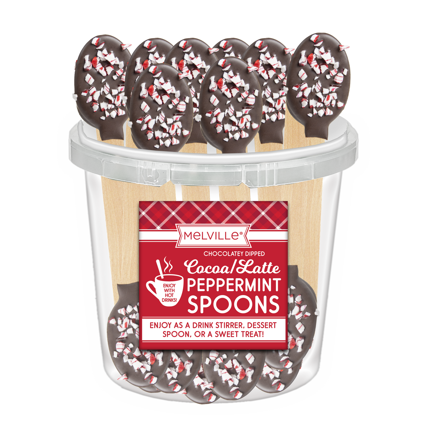 Peppermint Dark Chocolatey-Dipped Spoons