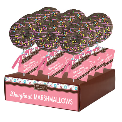 Marshmallow Donut Pops Chocolatey Dipped with Confetti