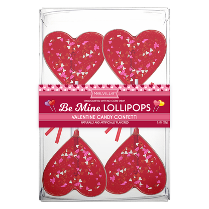 Confetti Heart Lollipops - Assorted