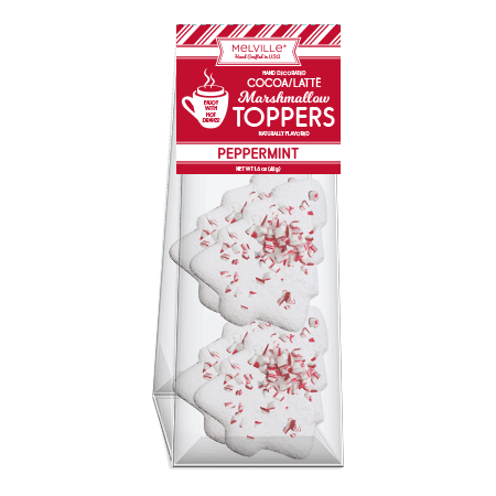 White Chocolatey-Coated Peppermint Tree Marshmallow Toppers - 4ct Gusset Bag