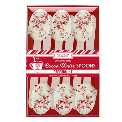 Peppermint White Chocolatey Dipped Spoons