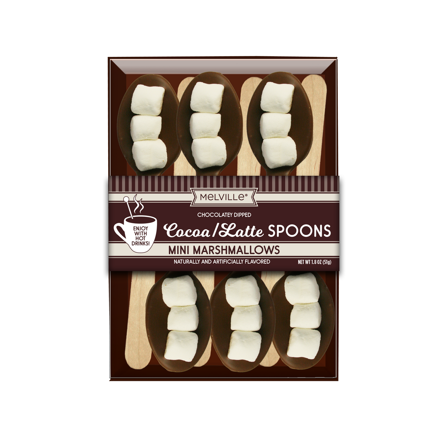 Mini Marshmallow Milk Chocolatey-Dipped Spoons