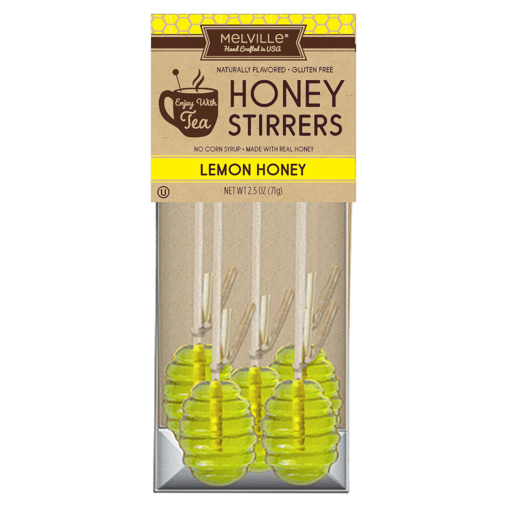 Honey Dippers & Stirrers - 5ct Gusset Bag - Lemon Honey Dipper
