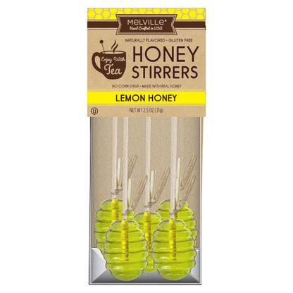 Honey Dippers & Stirrers - 5ct Gusset Bag - Lemon Honey Dipper