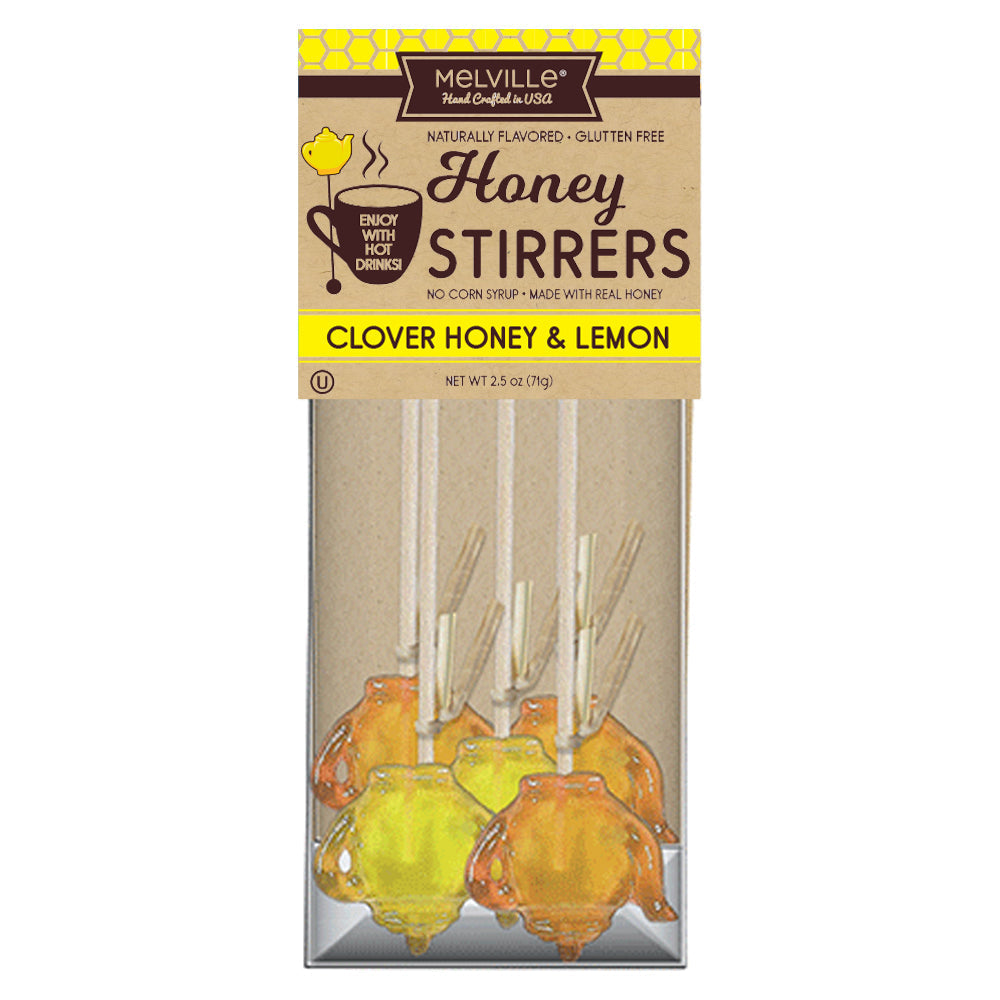 Honey Dippers & Stirrers - 5ct Gusset Bag - Teapot Clover & Lemon
