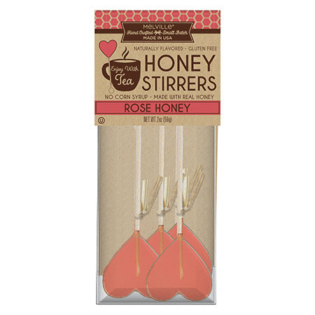 Honey Dippers & Stirrers - 4ct Gusset Bag - Mini Heart Rose