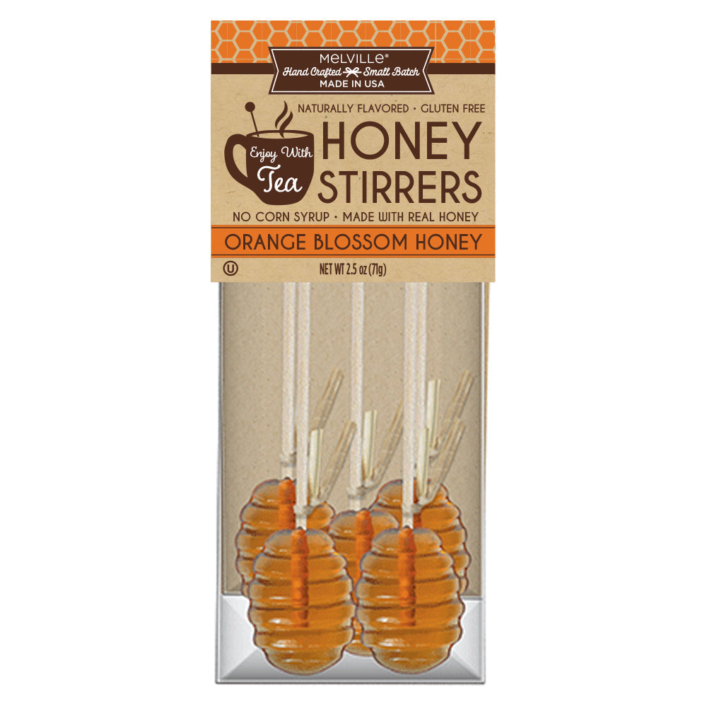Honey Dippers & Stirrers - 5ct Gusset Bag - Orange Blossom Honey Dipper